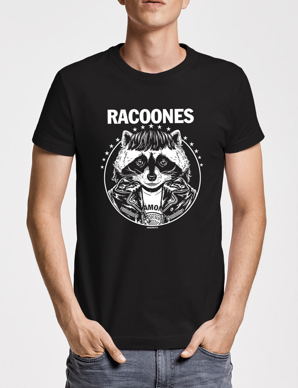 Camiseta divertida hombre Racoones black - Friking.es