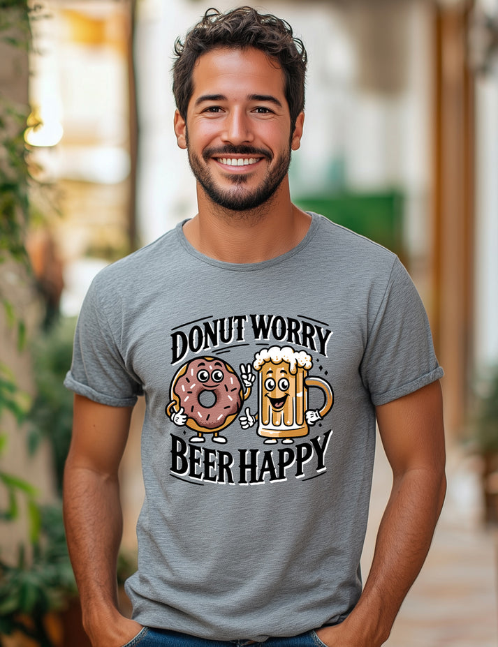 Happy de cerveja de preocupação com donut - L118