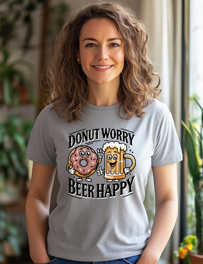 Happy de cerveja de preocupação com donut - L118